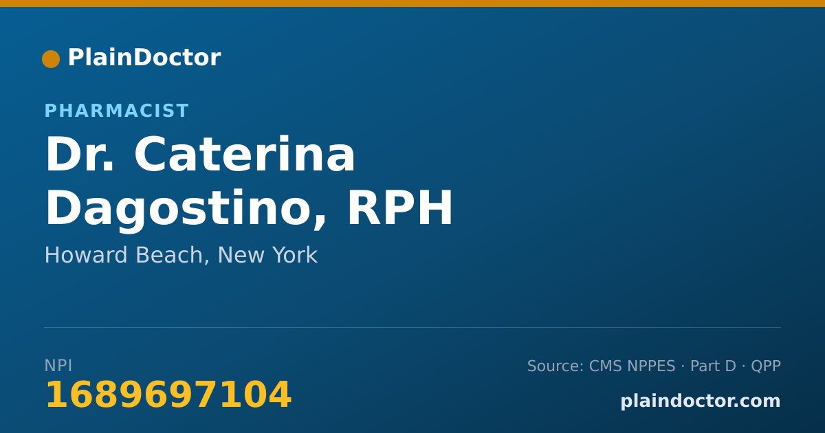 Shareable card for Caterina Dagostino, RPH - Pharmacist, Howard Beach, NY