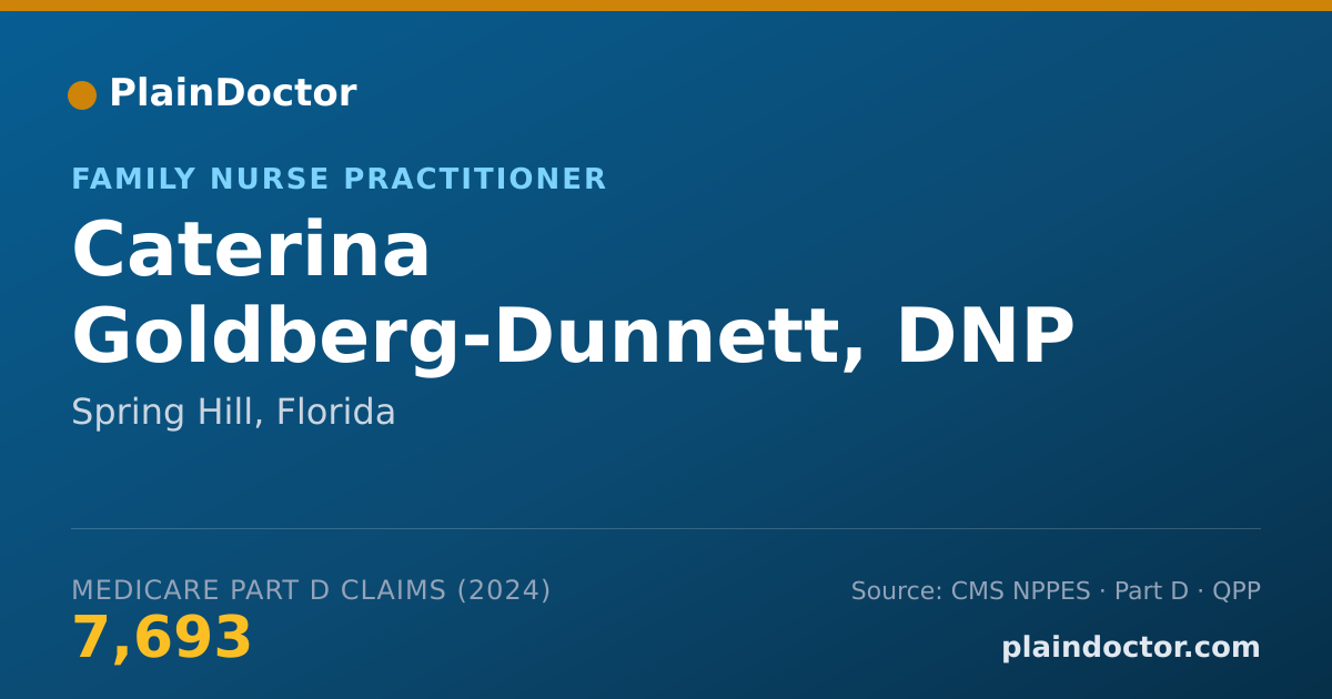 Shareable card for Caterina Goldberg-Dunnett, DNP FNP-C  PMHNP-BC - Family Nurse Practitioner, Spring Hill, FL