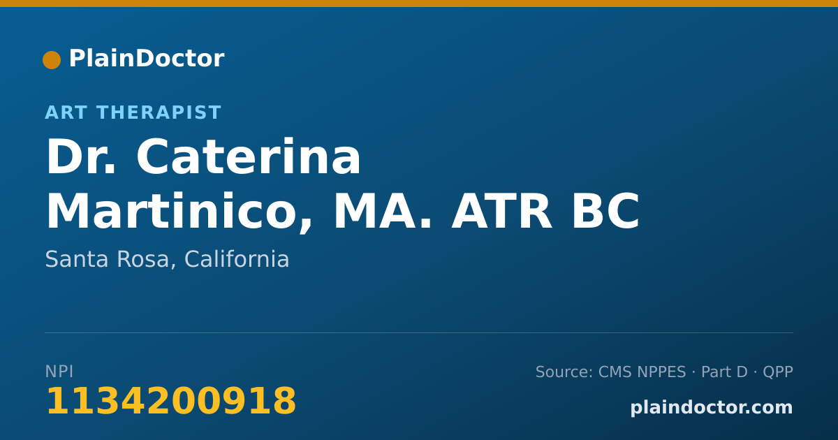 Shareable card for Caterina Martinico, MA. ATR BC - Art Therapist, Santa Rosa, CA