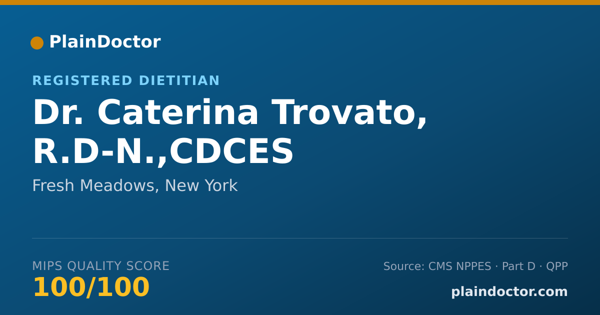 Shareable card for Caterina Trovato, R.D-N.,CDCES - Registered Dietitian, Fresh Meadows, NY