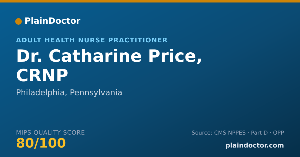 Shareable card for Catharine Price, CRNP - Adult Health Nurse Practitioner, Philadelphia, PA