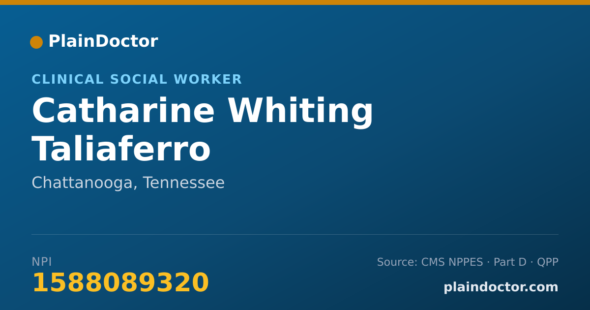 Shareable card for Catharine Whiting Taliaferro - Clinical Social Worker, Chattanooga, TN