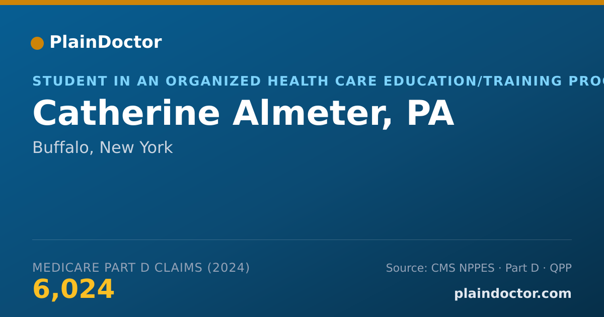 Shareable card for Catherine Almeter, PA - Student in an Organized Health Care Education/Training Program, Buffalo, NY