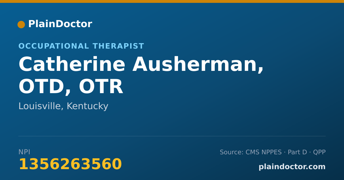 Shareable card for Catherine Ausherman, OTD, OTR - Occupational Therapist, Louisville, KY