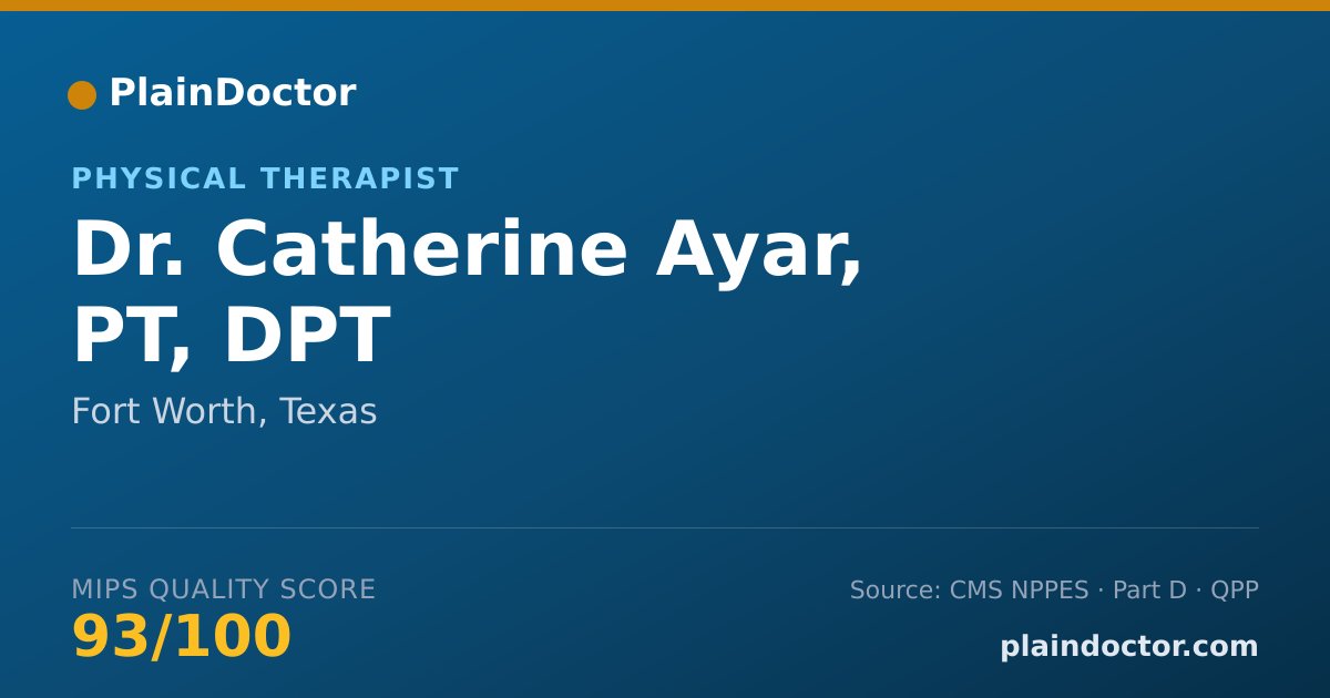 Shareable card for Catherine Ayar, PT, DPT - Physical Therapist, Fort Worth, TX