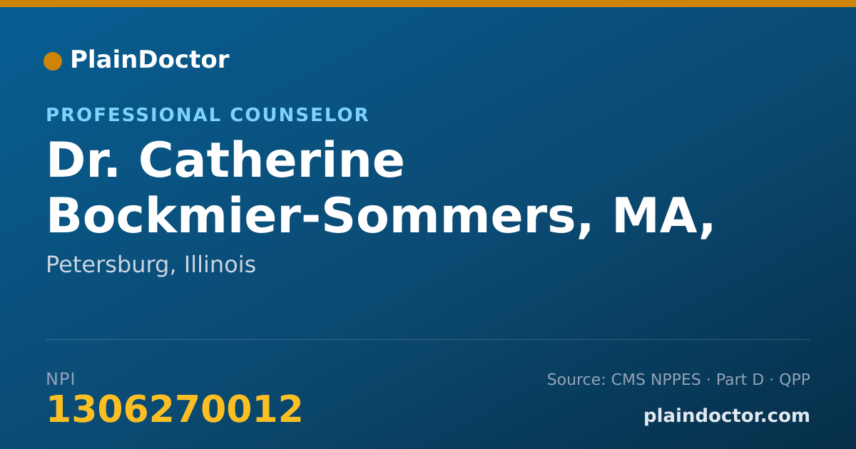 Shareable card for Catherine Bockmier-Sommers, MA, LCPC - Professional Counselor, Petersburg, IL
