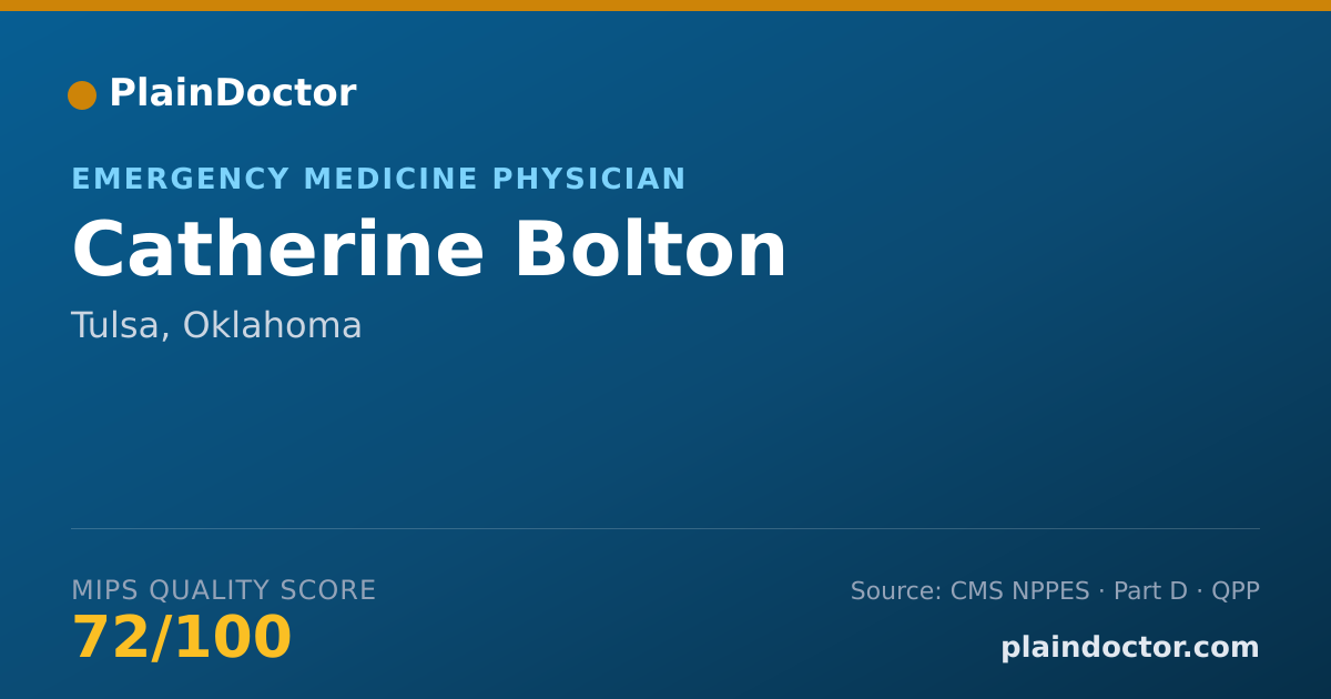 Shareable card for Catherine Bolton - Emergency Medicine Physician, Tulsa, OK