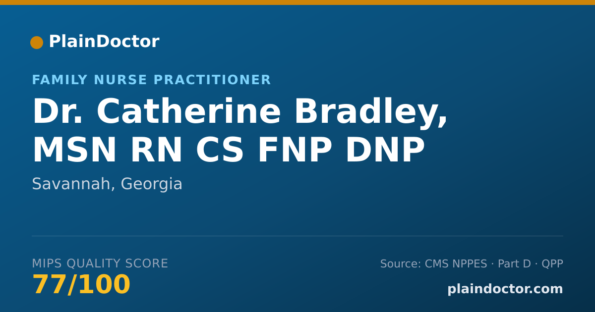 Shareable card for Catherine Bradley, MSN RN CS FNP DNP - Family Nurse Practitioner, Savannah, GA