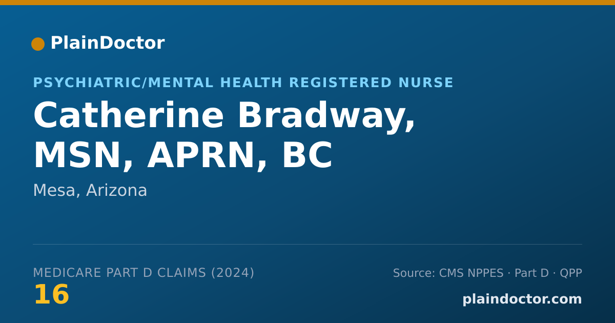Shareable card for Catherine Bradway, MSN, APRN, BC - Psychiatric/Mental Health Registered Nurse, Mesa, AZ