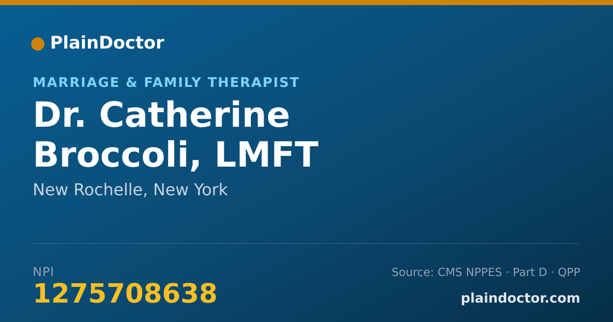 Shareable card for Catherine Broccoli, LMFT - Marriage & Family Therapist, New Rochelle, NY