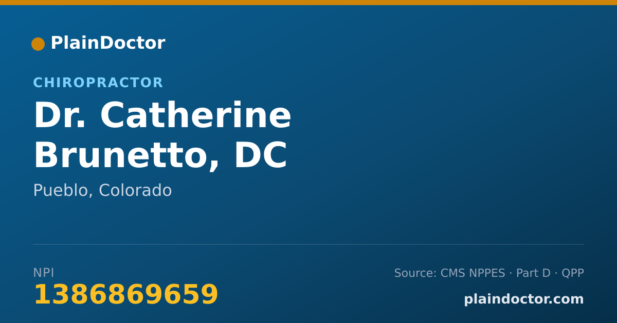 Shareable card for Catherine Brunetto, DC - Chiropractor, Pueblo, CO