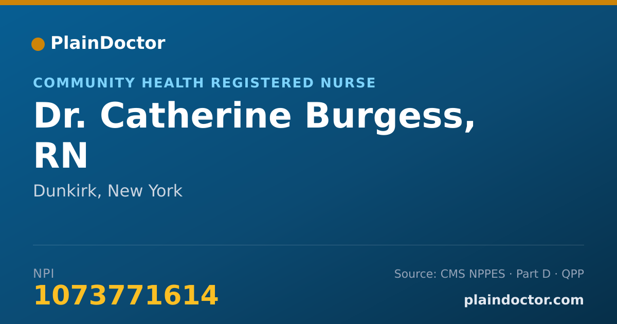 Shareable card for Catherine Burgess, RN - Community Health Registered Nurse, Dunkirk, NY