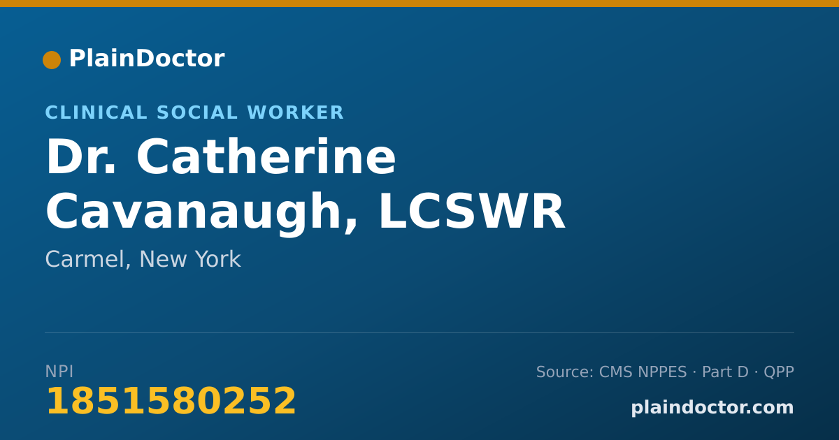 Shareable card for Catherine Cavanaugh, LCSWR - Clinical Social Worker, Carmel, NY