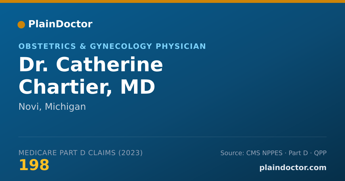 Shareable card for Catherine Chartier, MD - Obstetrics & Gynecology Physician, Novi, MI