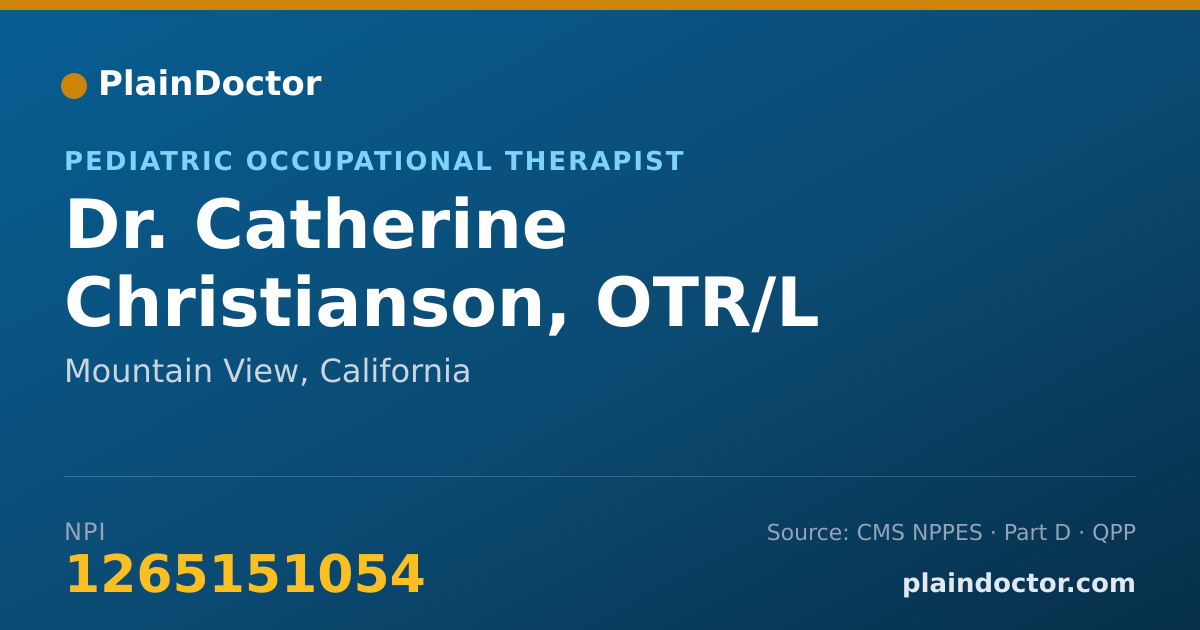 Shareable card for Catherine Christianson, OTR/L - Pediatric Occupational Therapist, Mountain View, CA