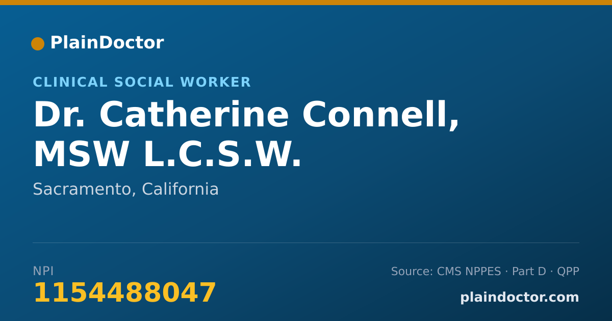 Shareable card for Catherine Connell, MSW   L.C.S.W. - Clinical Social Worker, Sacramento, CA