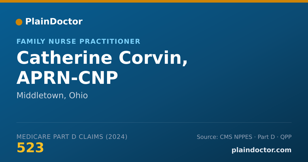 Shareable card for Catherine Corvin, APRN-CNP - Family Nurse Practitioner, Middletown, OH