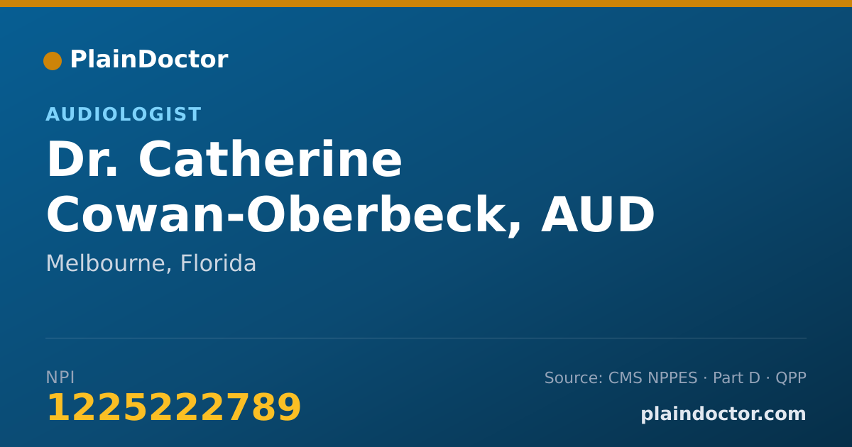 Shareable card for Catherine Cowan-Oberbeck, AUD - Audiologist, Melbourne, FL