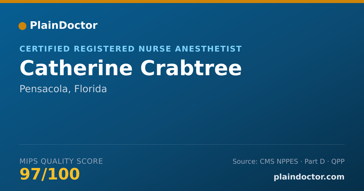 Shareable card for Catherine Crabtree - Certified Registered Nurse Anesthetist, Pensacola, FL