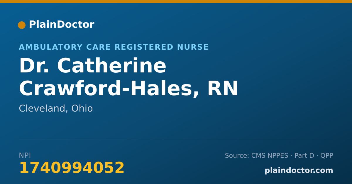 Shareable card for Catherine Crawford-Hales, RN - Ambulatory Care Registered Nurse, Cleveland, OH