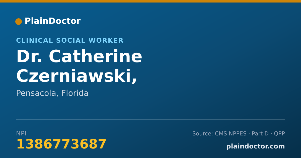 Shareable card for Catherine Czerniawski, PH.D.,L.C.S.W. - Clinical Social Worker, Pensacola, FL