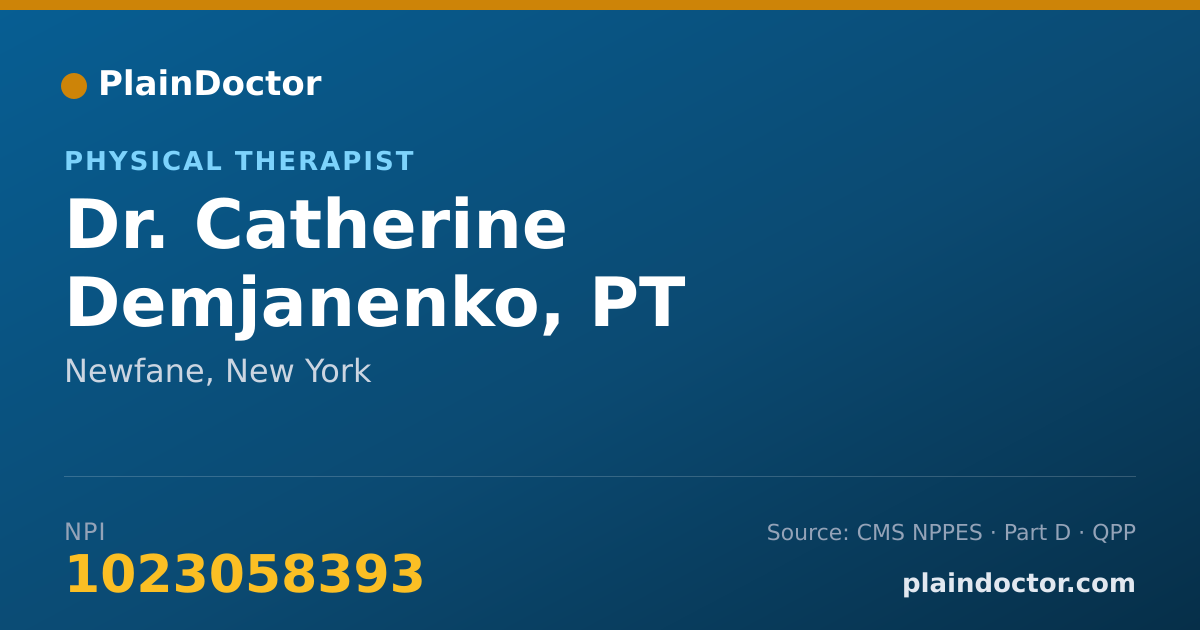 Shareable card for Catherine Demjanenko, PT - Physical Therapist, Newfane, NY