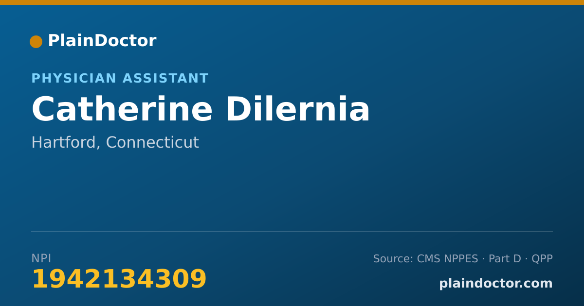 Shareable card for Catherine Dilernia - Physician Assistant, Hartford, CT