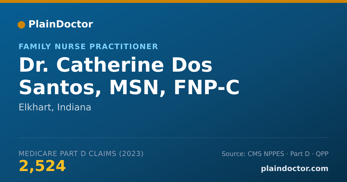 Shareable card for Catherine Dos Santos, MSN, FNP-C - Family Nurse Practitioner, Elkhart, IN
