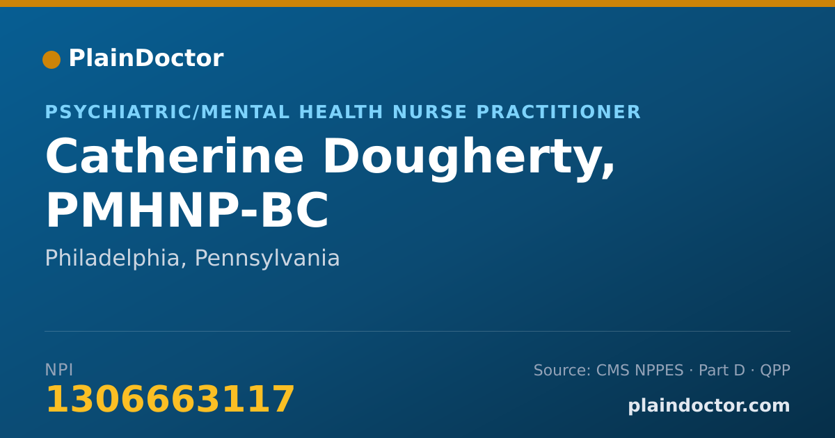 Shareable card for Catherine Dougherty, PMHNP-BC - Psychiatric/Mental Health Nurse Practitioner, Philadelphia, PA
