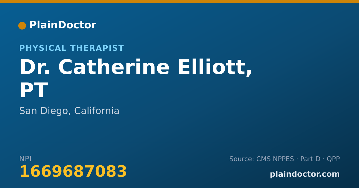 Shareable card for Catherine Elliott, PT - Physical Therapist, San Diego, CA