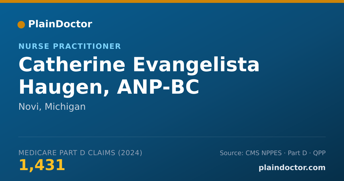 Shareable card for Catherine Evangelista Haugen, ANP-BC - Nurse Practitioner, Novi, MI