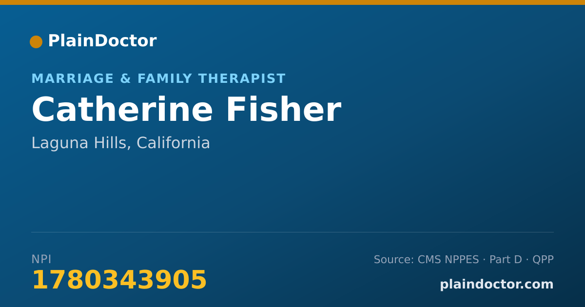 Shareable card for Catherine Fisher - Marriage & Family Therapist, Laguna Hills, CA