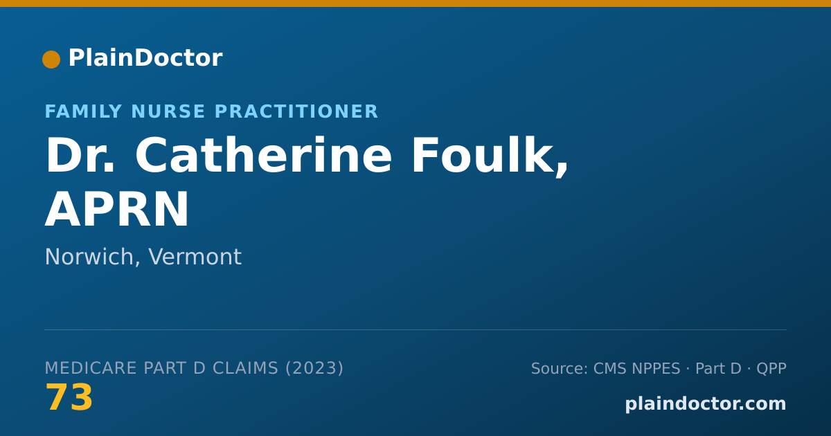 Shareable card for Catherine Foulk, APRN - Family Nurse Practitioner, Norwich, VT