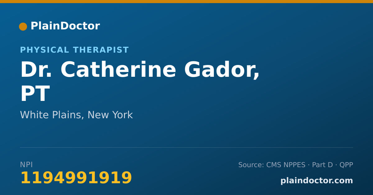 Shareable card for Catherine Gador, PT - Physical Therapist, White Plains, NY