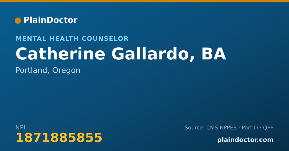 Shareable card for Catherine Gallardo, BA - Mental Health Counselor, Portland, OR