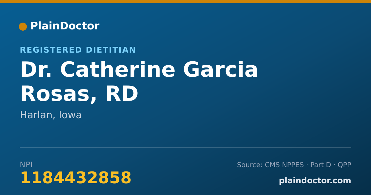 Shareable card for Catherine Garcia Rosas, RD - Registered Dietitian, Harlan, IA