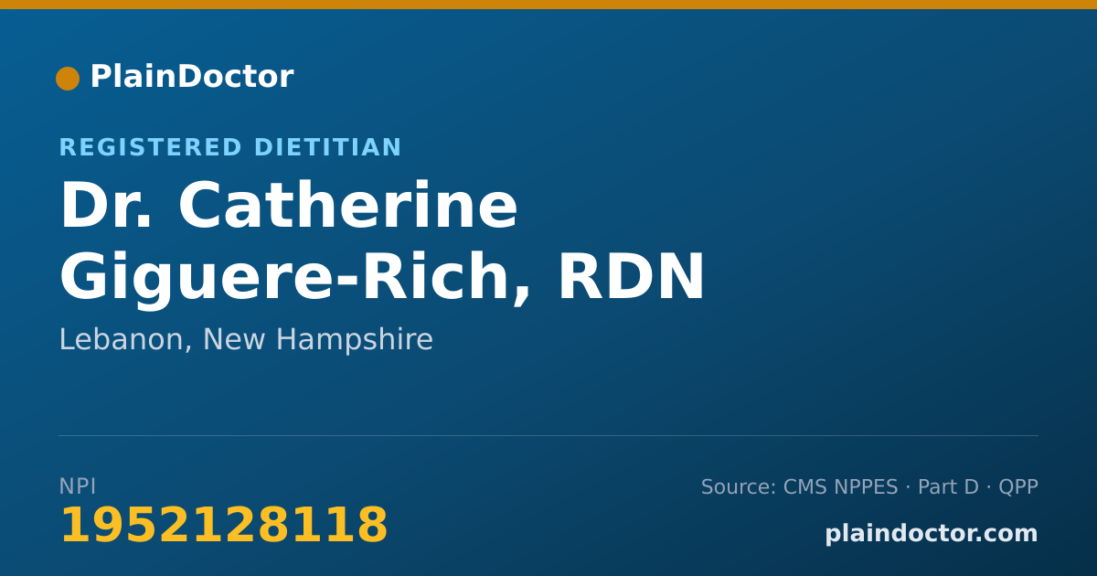 Shareable card for Catherine Giguere-Rich, RDN - Registered Dietitian, Lebanon, NH