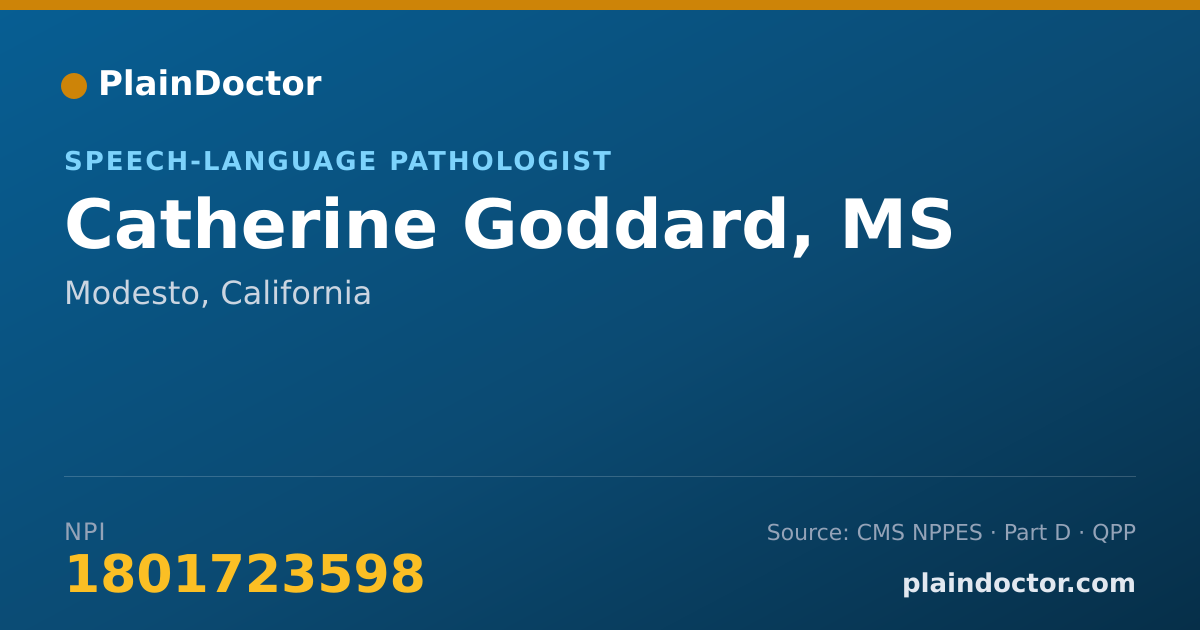 Shareable card for Catherine Goddard, MS - Speech-Language Pathologist, Modesto, CA
