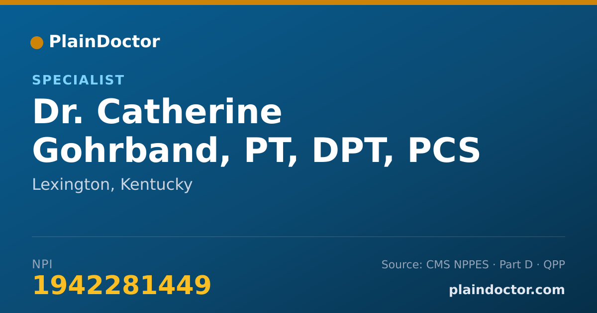 Shareable card for Catherine Gohrband, PT, DPT, PCS - Specialist, Lexington, KY