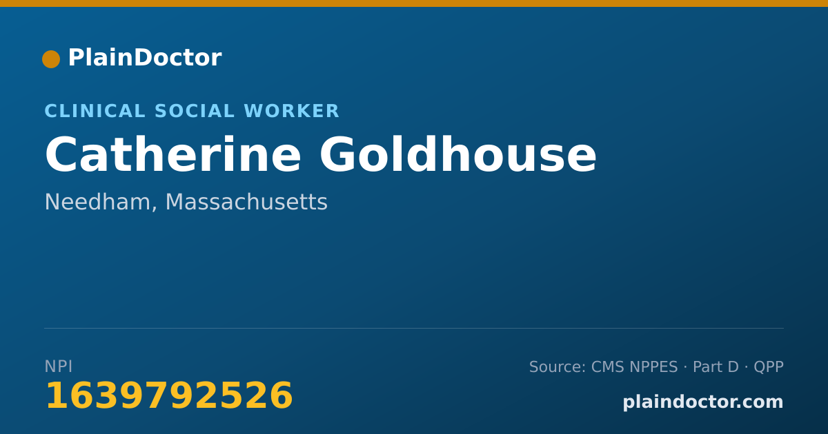 Shareable card for Catherine Goldhouse - Clinical Social Worker, Needham, MA