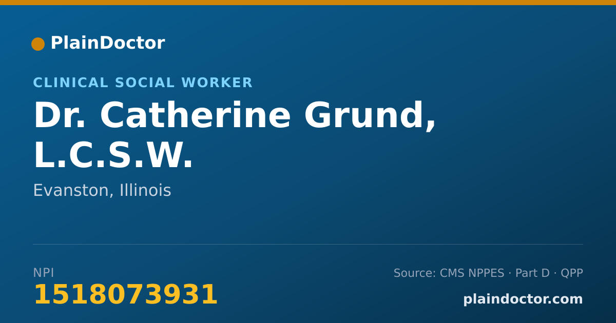 Shareable card for Catherine Grund, L.C.S.W. - Clinical Social Worker, Evanston, IL