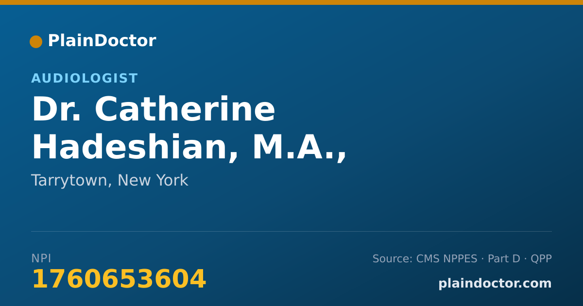 Shareable card for Catherine Hadeshian, M.A., CCC-A, F-AAA - Audiologist, Tarrytown, NY