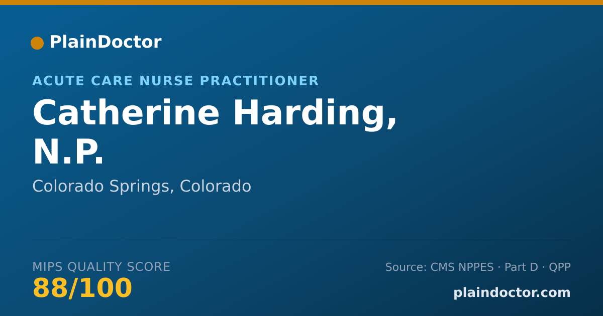 Shareable card for Catherine Harding, N.P. - Acute Care Nurse Practitioner, Colorado Springs, CO