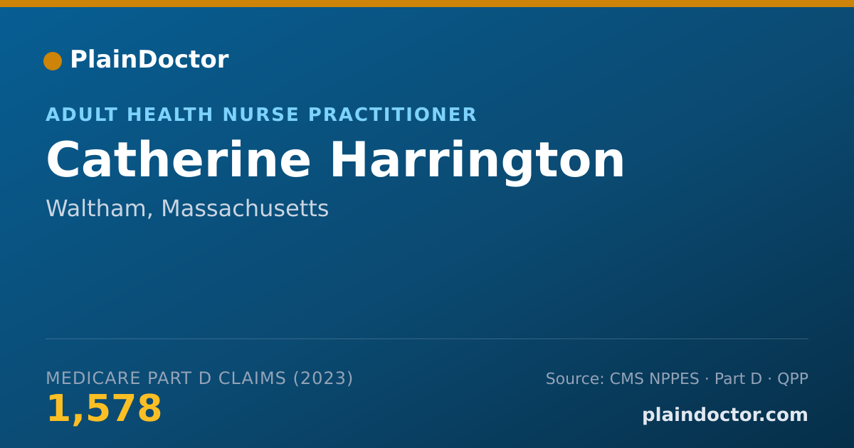 Shareable card for Catherine Harrington - Adult Health Nurse Practitioner, Waltham, MA