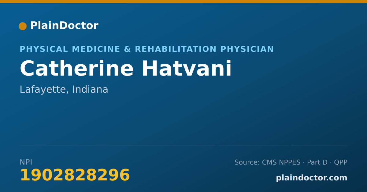 Shareable card for Catherine Hatvani - Physical Medicine & Rehabilitation Physician, Lafayette, IN