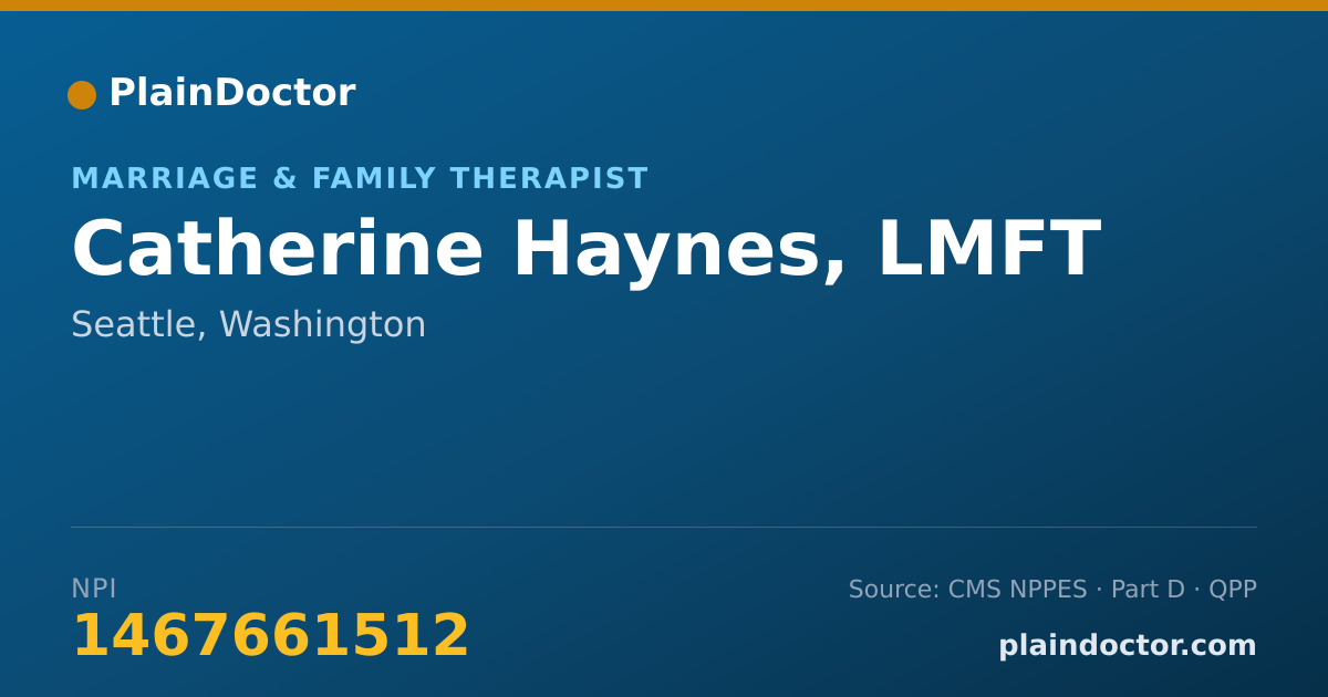 Shareable card for Catherine Haynes, LMFT - Marriage & Family Therapist, Seattle, WA