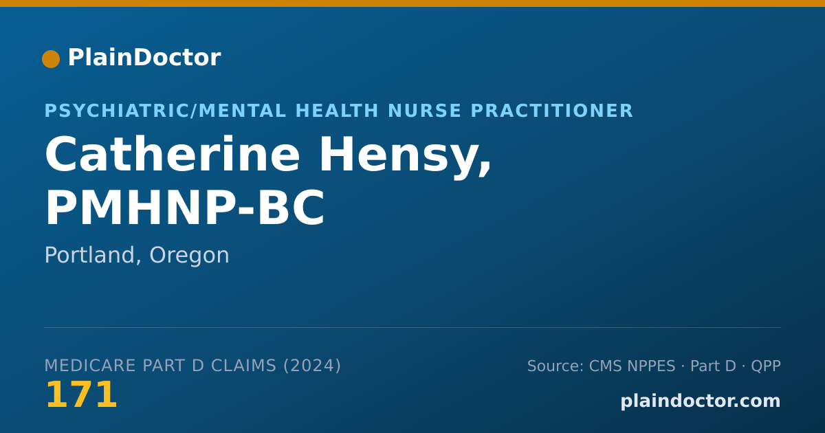 Shareable card for Catherine Hensy, PMHNP-BC - Psychiatric/Mental Health Nurse Practitioner, Portland, OR