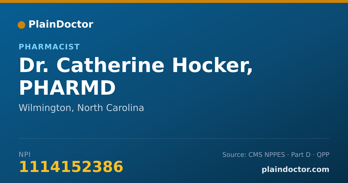 Shareable card for Catherine Hocker, PHARMD - Pharmacist, Wilmington, NC