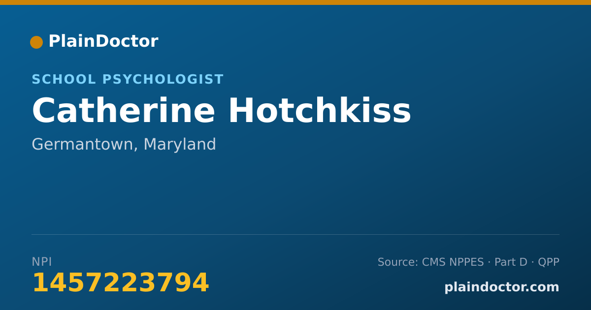 Shareable card for Catherine Hotchkiss - School Psychologist, Germantown, MD