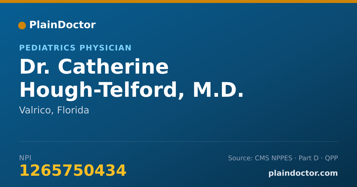 Shareable card for Catherine Hough-Telford, M.D. - Pediatrics Physician, Valrico, FL